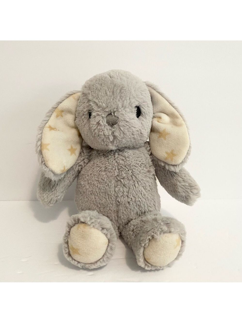 Cloud B Gray Bunny Plush Stuffed Animal Toy Hugginz Star Embroidered Eyes 8”